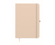 Carnet A5 à couverture rigide en similicuir recyclé, pages lignées couleur blanc cassé