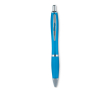 Stylo à bille en plastique ABS avec bouton-poussoir, encre bleue couleur turquoise