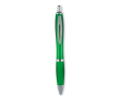 Stylo à bille en plastique ABS avec bouton-poussoir, encre bleue couleur vert transparent
