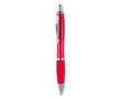 Stylo à bille en plastique ABS avec bouton-poussoir, encre bleue couleur rouge transparent