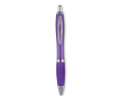 Stylo à bille en plastique ABS avec bouton-poussoir, encre bleue couleur violet transparent