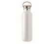 Gourde isotherme inox avec détail bambou et poignée 750 ml Clip Med couleur blanc