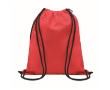 Sac à dos en polyester RPET avec cordon épais et poche zippée couleur rouge
