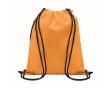 Sac à dos en polyester RPET avec cordon épais et poche zippée couleur orange
