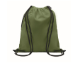 Sac à dos en polyester RPET avec cordon épais et poche zippée couleur vert militaire