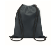 Sac à dos en polyester RPET avec cordon épais et poche zippée couleur bleu marine