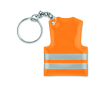 Porte-clés économique en forme de gilet réfléchissant en PVC Visible couleur orange fluorescent
