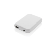 Powerbank sans fil magnétique en plastique recyclé 5 000 mAh couleur blanc