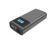 Batterie externe 10 000 mAh 45 W avec câble rétractable et indicateur couleur gris