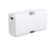 Powerbank en plastique recyclé avec indicateur de charge et 20W couleur blanc