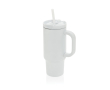 Gobelet isotherme en inox recyclé avec paille et anse 480 ml couleur blanc