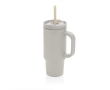 Gobelet isotherme en inox recyclé avec paille et anse 480 ml couleur gris