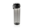 Bouteille de sport en RPET avec bouchon antifuite et paille 800 ml couleur noir