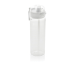 Bouteille de sport en RPET avec bouchon antifuite et paille 800 ml couleur blanc