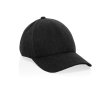Casquette 6 panneaux en coton recyclé avec tissu chiné 200 g/m² couleur noir