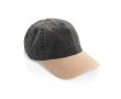 Casquette bicolore en coton à 6 panneaux, fermeture réglable 270 g/m² couleur noir