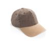 Casquette bicolore en coton à 6 panneaux, fermeture réglable 270 g/m² couleur marron