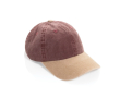 Casquette bicolore en coton à 6 panneaux, fermeture réglable 270 g/m² couleur marron foncé