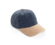 Casquette bicolore en coton à 6 panneaux, fermeture réglable 270 g/m² couleur bleu marine