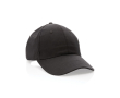 Casquette 6 panneaux en coton recyclé avec fermeture velcro 190 g/m² couleur noir