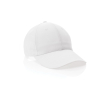 Casquette 6 panneaux en coton recyclé avec fermeture velcro 190 g/m² couleur blanc