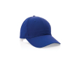 Casquette 6 panneaux en coton recyclé avec fermeture velcro 190 g/m² couleur bleu