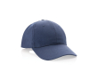 Casquette 6 panneaux en coton recyclé avec fermeture velcro 190 g/m² couleur bleu marine