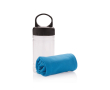 Serviette en microfibre avec protection solaire conçue pour rafraîchir couleur bleu