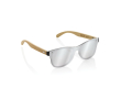 Lunettes de soleil éco avec branches en bambou et verres miroir UV400 couleur marron