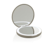 Miroir de poche en plastique recyclé avec grossissement et lumière LED couleur beige