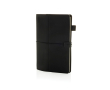 Carnet rechargeable A5 en PU avec poches et élastique, pages lignées couleur noir