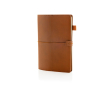 Carnet rechargeable A5 en PU avec poches et élastique, pages lignées couleur marron
