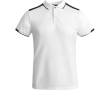 Polo polyester manches courtes pour homme bicolore 140 g/m² Roly couleur blanc