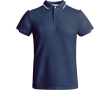 Polo polyester manches courtes pour homme bicolore 140 g/m² Roly couleur bleu marine