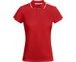 Polo polyester manches courtes pour femme bicolore 140 g/m² Roly couleur rouge