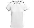 Polo polyester manches courtes pour femme bicolore 140 g/m² Roly couleur blanc