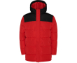 Veste unisexe bicolore style doudoune polyester et capuche Roly couleur rouge