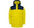 Veste unisexe bicolore style doudoune polyester et capuche Roly couleur jaune