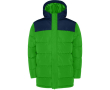 Veste unisexe bicolore style doudoune polyester et capuche Roly couleur vert forêt