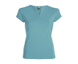 T-shirt promotionnel en coton pour femme avec col en V 200 g/m² Roly couleur bleu lagon