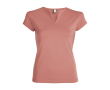 T-shirt promotionnel en coton pour femme avec col en V 200 g/m² Roly couleur saumon