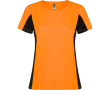T-shirt de sport en polyester pour femme bicolore 140 g/m² Roly couleur orange fluorescent