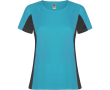 T-shirt de sport en polyester pour femme bicolore 140 g/m² Roly couleur turquoise