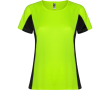 T-shirt de sport en polyester pour femme bicolore 140 g/m² Roly couleur vert fluorescent