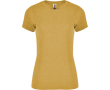 T-shirt chiné en coton et polyester pour femme 150 g/m² Roly couleur jaune foncé