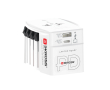 Adaptateur de voyage universel avec 2 ports et câble inclus Skross couleur blanc