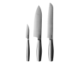 Set de couteaux de cuisine en acier inoxydable haut de gamme Boska couleur argenté brillant