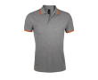 Polo bicolore en coton pour homme 200 g/m2 SOL'S Pasadena couleur gris foncé