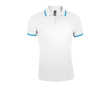 Polo bicolore en coton pour homme 200 g/m2 SOL'S Pasadena couleur blanc