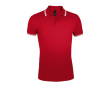 Polo bicolore en coton pour homme 200 g/m2 SOL'S Pasadena couleur rouge foncé